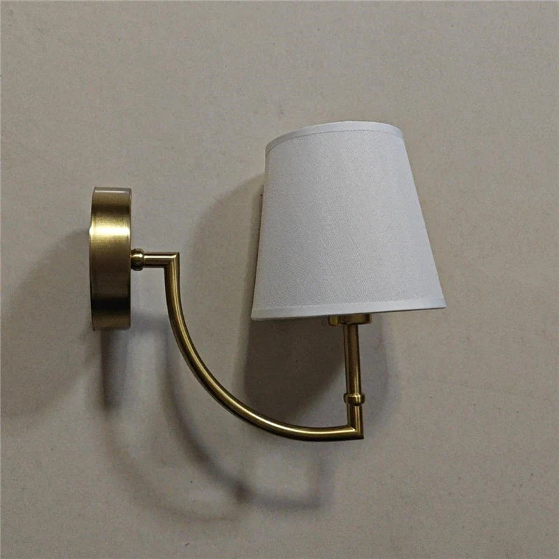 Afralia™ Nordic Minimalism Elbow Wall Lamps with Linen Lampshade for Modern Home Decor