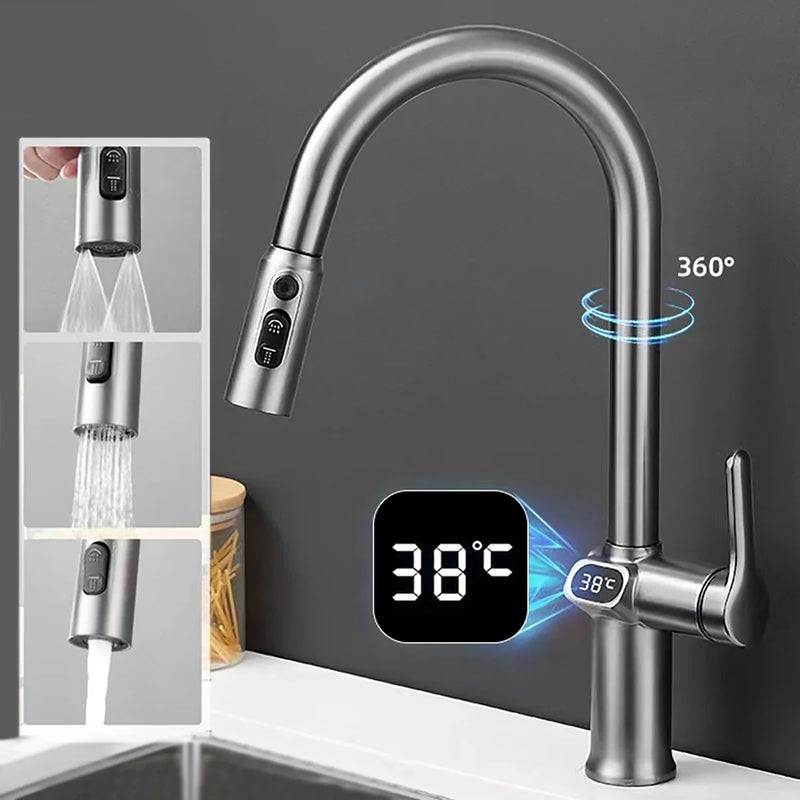 Afralia™ Touch-Screen Kitchen Faucet with Pull-Out Sprayer and Rotatable Design