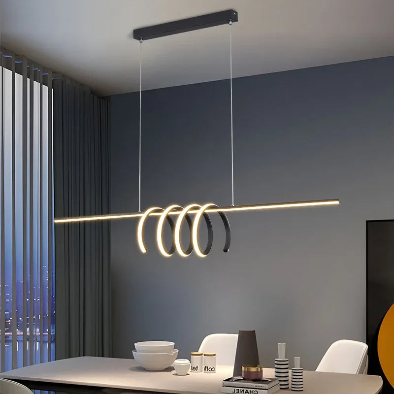 Spiral Aluminum LED Chandeliers by Afralia™ - Modern Design for Dining Room, Bedroom, Kitchen