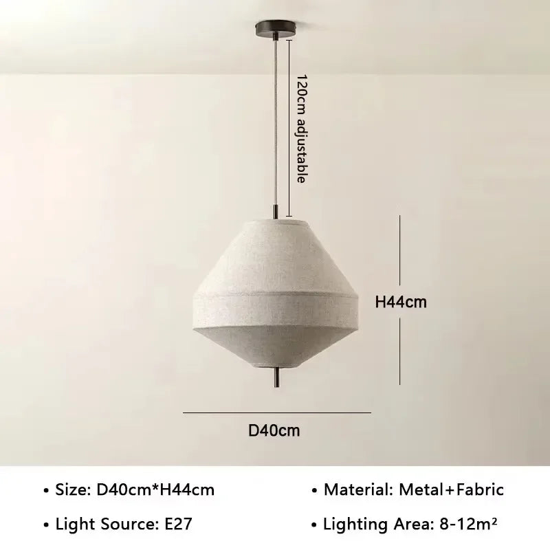 Afralia™ Wabi Sabi Fabric Chandelier Drum Pendant Light for Bedroom Living Room