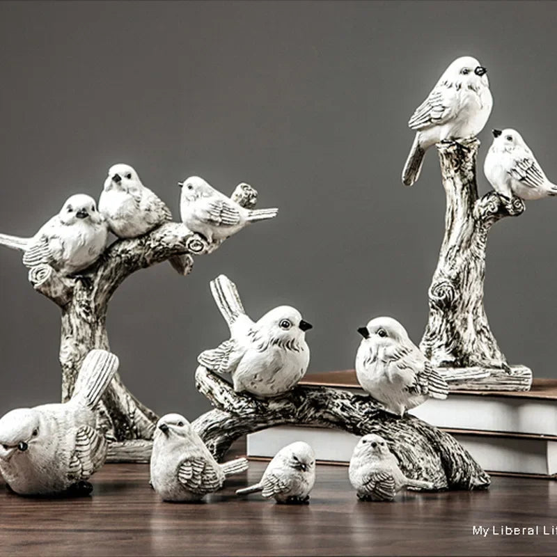 Resin Bird Ornament for Home Decor by Afralia™: Retro Living Room Figurineicon