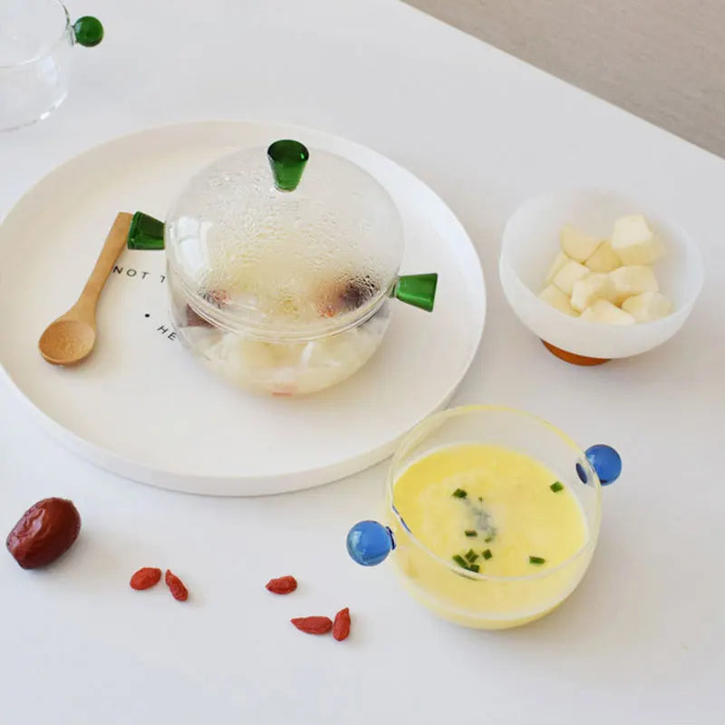 Afralia™ Glass Bowl Set: Multifunctional Food Storage, Salad, Dessert Bowl, Simmer Pot, Stew Bowls