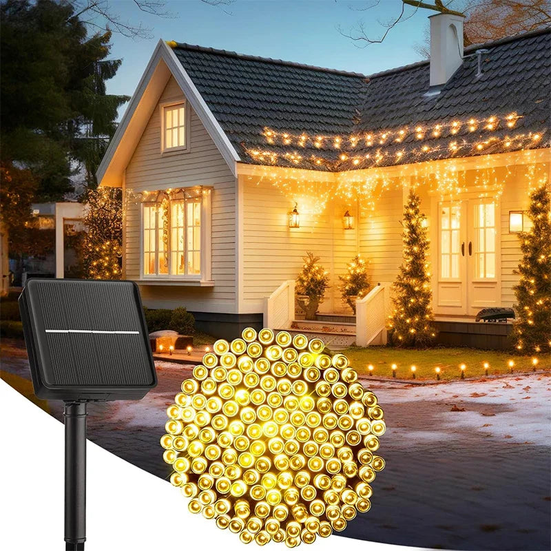 Afralia™ Solar Fairy String Lights for Outdoor Christmas Party Home Decor