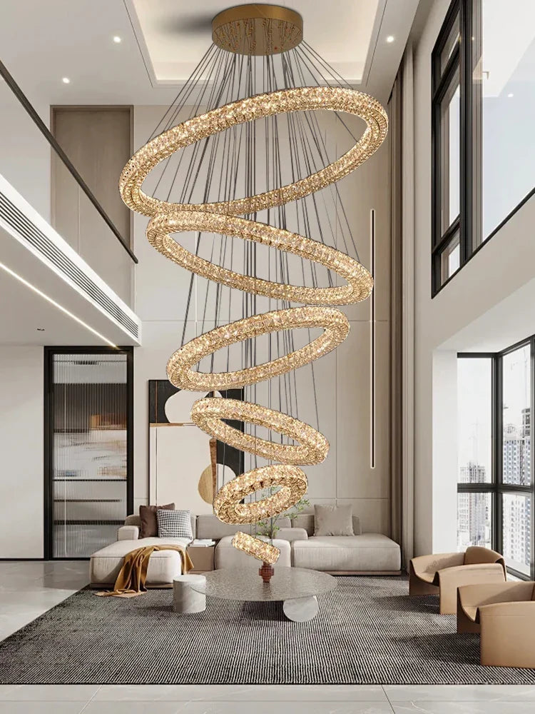 Afralia™ Rings Ceiling Pendant Light Dimmable Adjustable Hanglamp for Villa Decoration