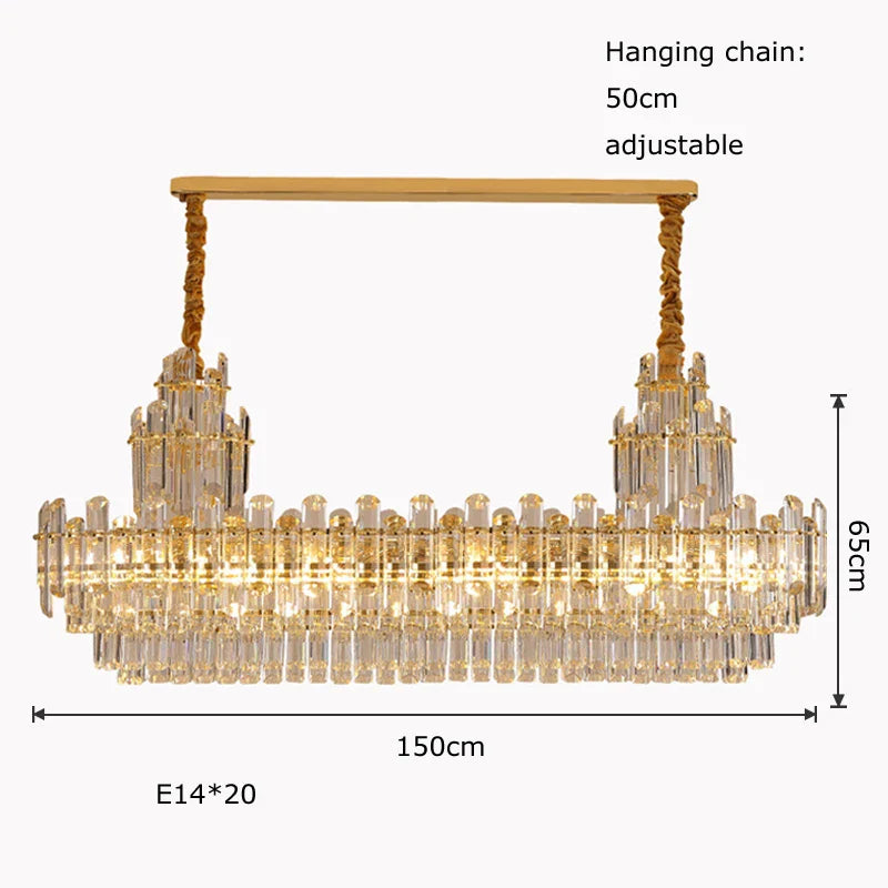 Afralia™ Crystal LED Ceiling Chandelier for Dining Room - Luxurious Decoration