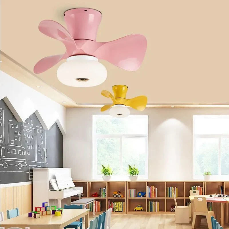 Afralia™ 22 Inch Smart Ceiling Fans with Wood Color and Colorful Light