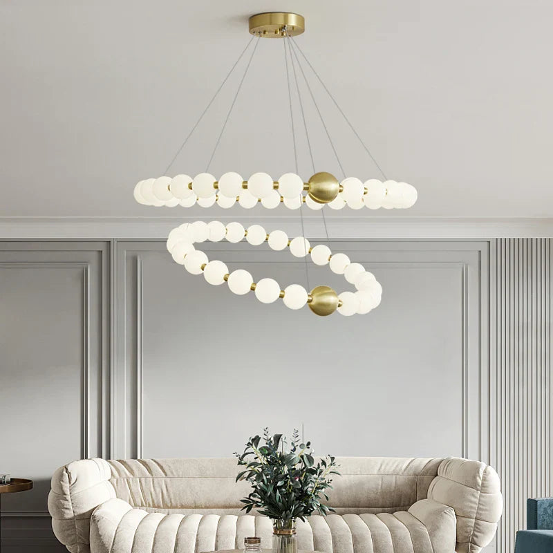 Afralia™ Copper Post-Modern Living Room Chandelier | Minimalist Light Luxury for Home Décor