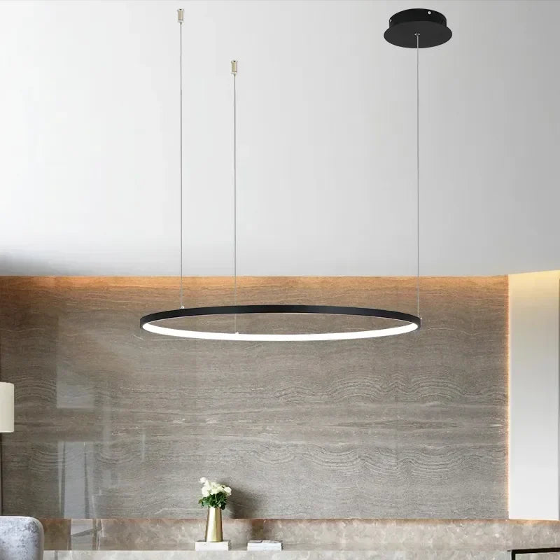 Afralia™ Aluminum Rings LED Pendant Light in Living Room Bedroom Dining Room