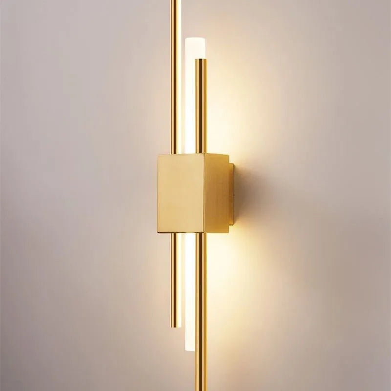 Afralia™ Art Deco Gold LED Wall Sconce with Marble Accent - Modern Bedroom & Living Room Lighting