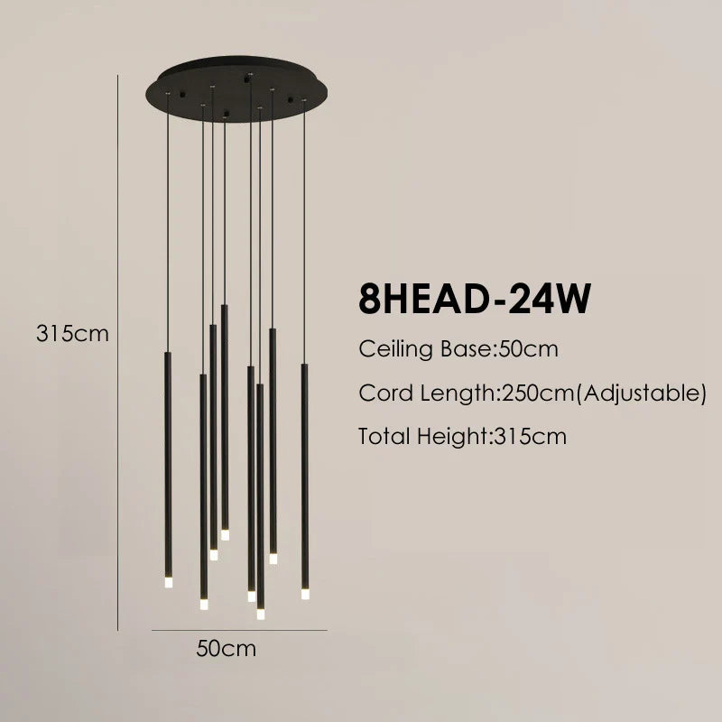 Afralia™ Spiral LED Acrylic Chandelier for Dining Room Stairs Home Decoration