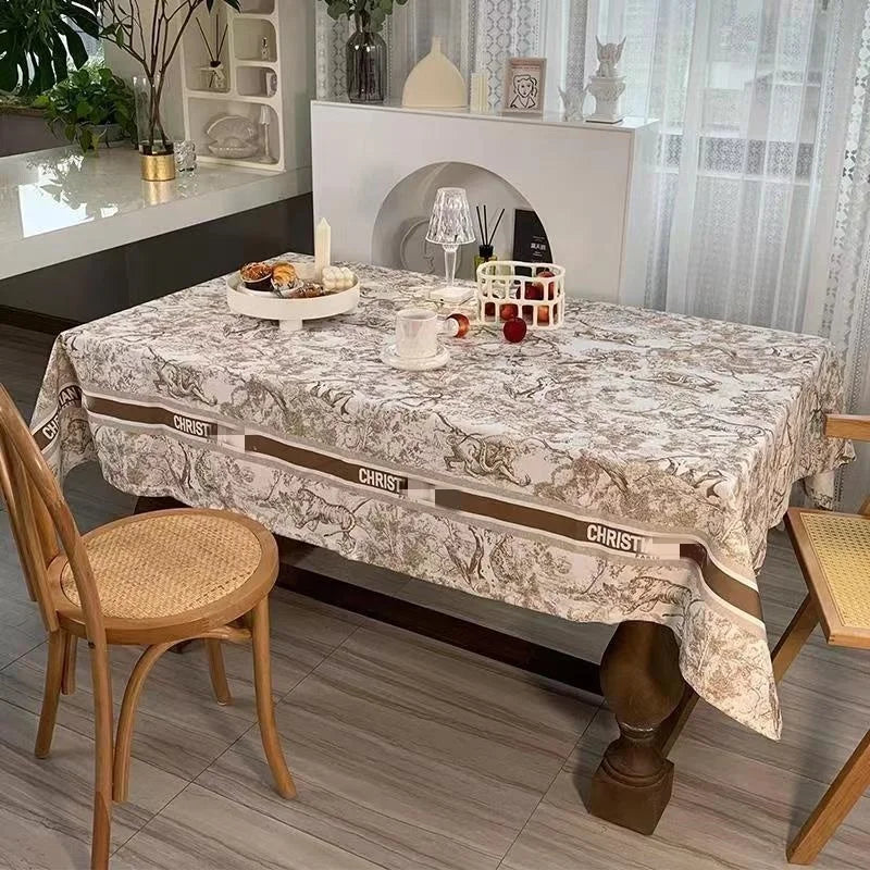 Afralia™ Retro Pastoral Tablecloth: Waterproof Linen Table Cover for Kitchen & Dining