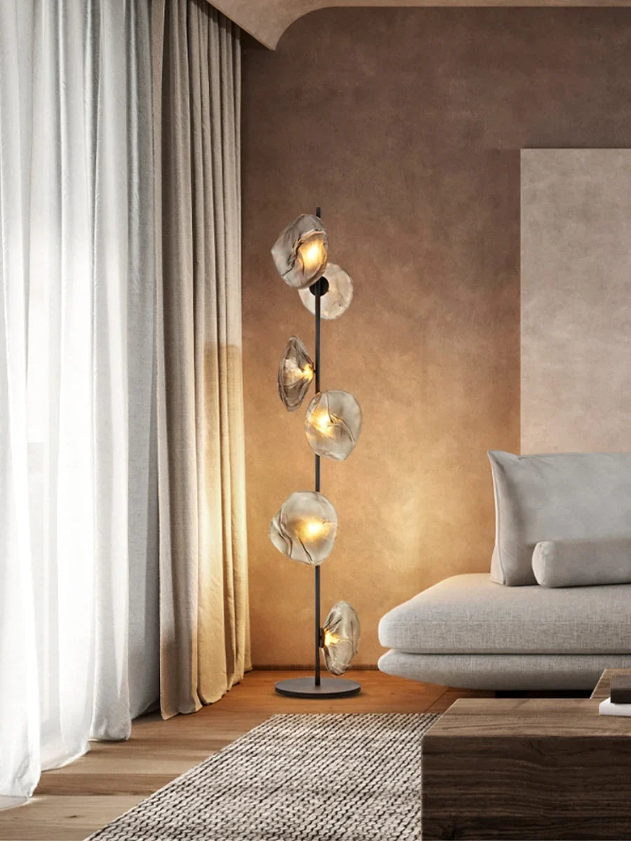 Afralia™ Glass Shade LED Floor Lamp for Home Decor, Living Room, Bedroom, Minimalist Design