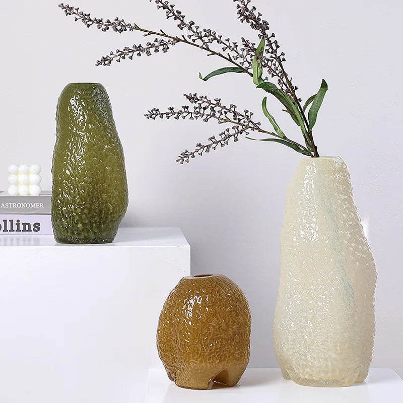 Afralia™ Glass Vase with Irregular Patterns for Flower Arrangement and Home Decor
