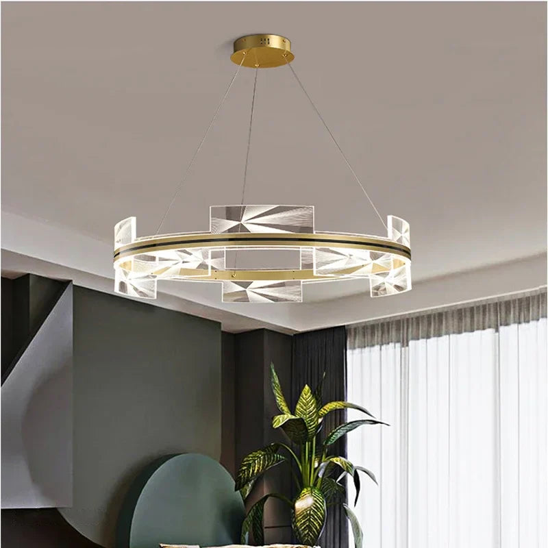 Afralia™ Gold LED Pendant Lights Living Room Dining Hall Kitchen Bar Decor Lighting