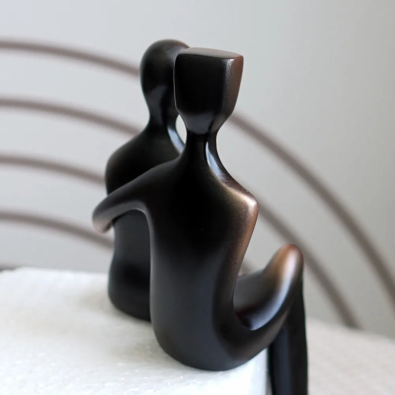 Afralia™ Elegant Resin Couple Sculptures: Modern Art Statues for Desk Decor & Anniversary Gift