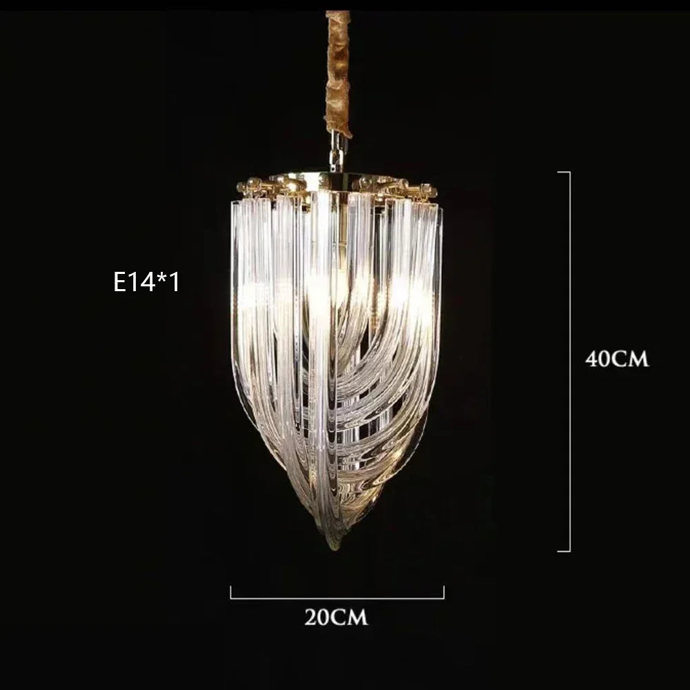 Afralia™ Modern Bent Glass Tube Chandelier - Nordic Art Designer Hanging Lamp