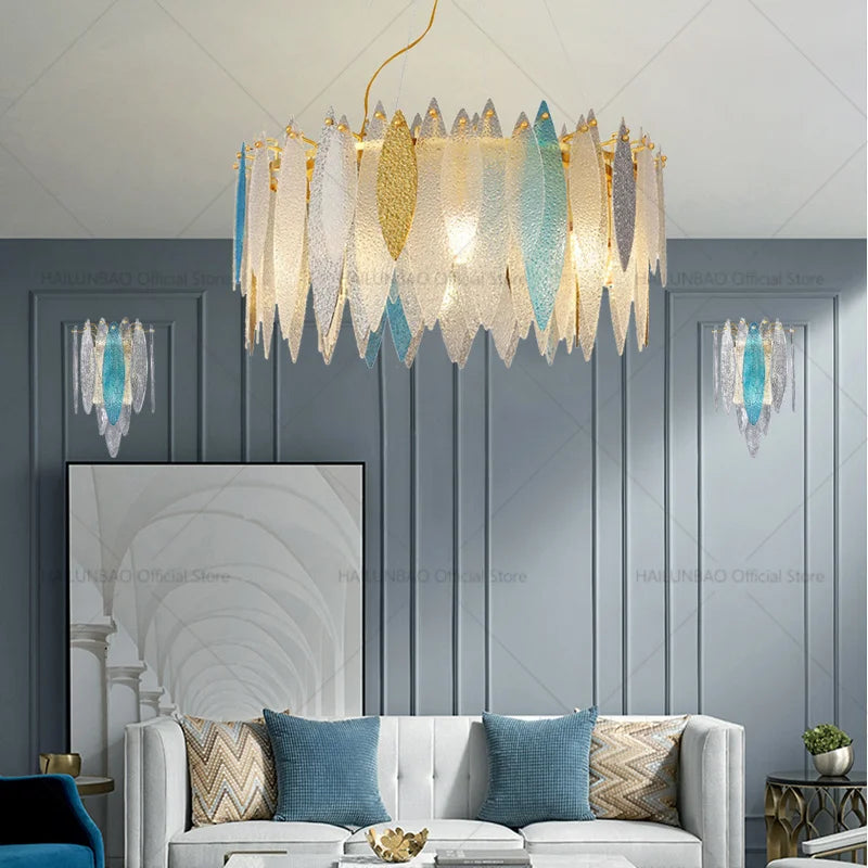 Afralia™ Glass Chandelier Light for Living Room, Bedroom, Dining: Luxury Art Designer Lighting