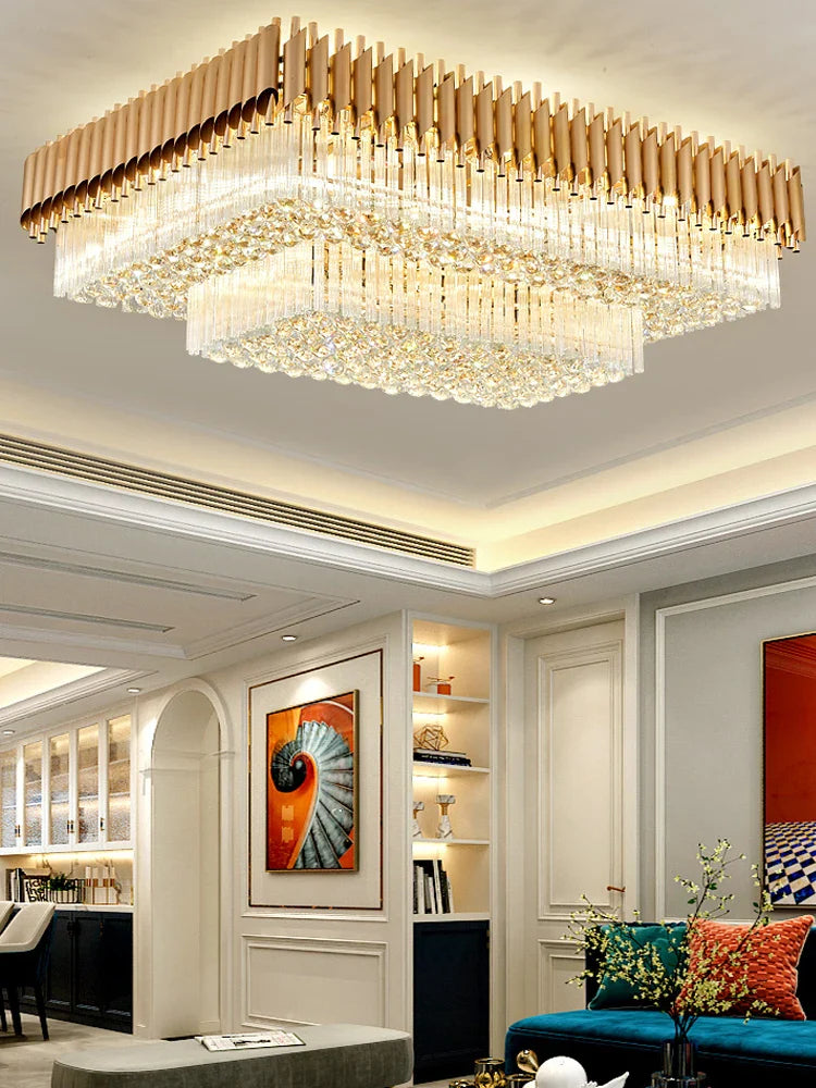 Afralia™ Luxury Nordic LED Rectangular Ceiling Light for Living Room