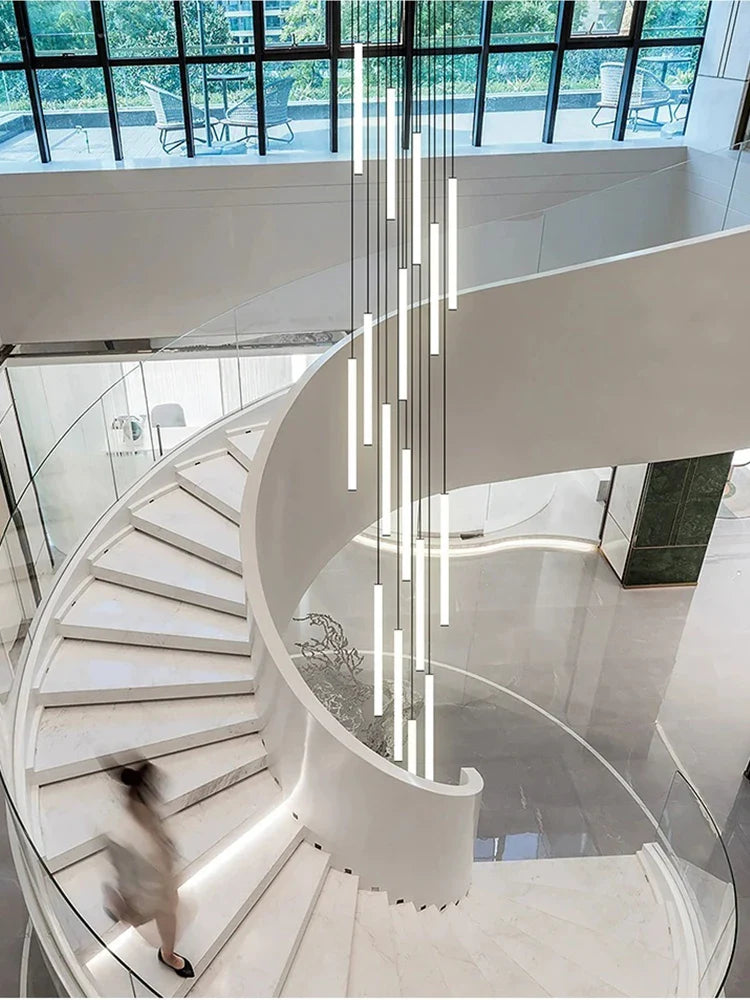 Afralia™ Loft Black Chandelier: Acrylic Villa Ceiling Lamp for Living Room & Staircase