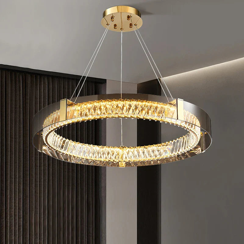 Afralia™ Nordic Crystal LED Ceiling Chandelier for Bedroom Living Room Kitchen