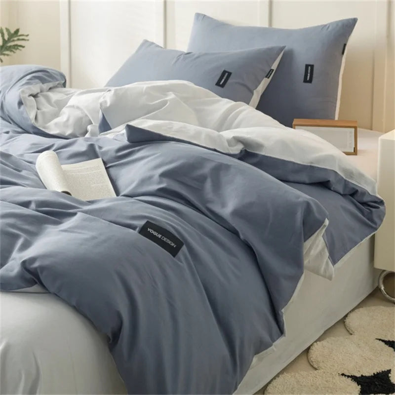 Afralia™ Pure Cotton Solid Color Duvet Cover for Queen King Bed- Soft & Luxurious