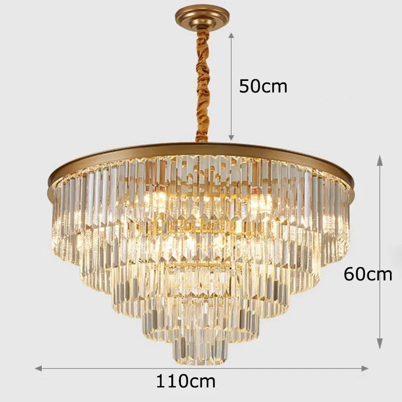 Afralia™ Crystal Chandelier Stair Pendant Light Interior Lighting for Modern Home Decor