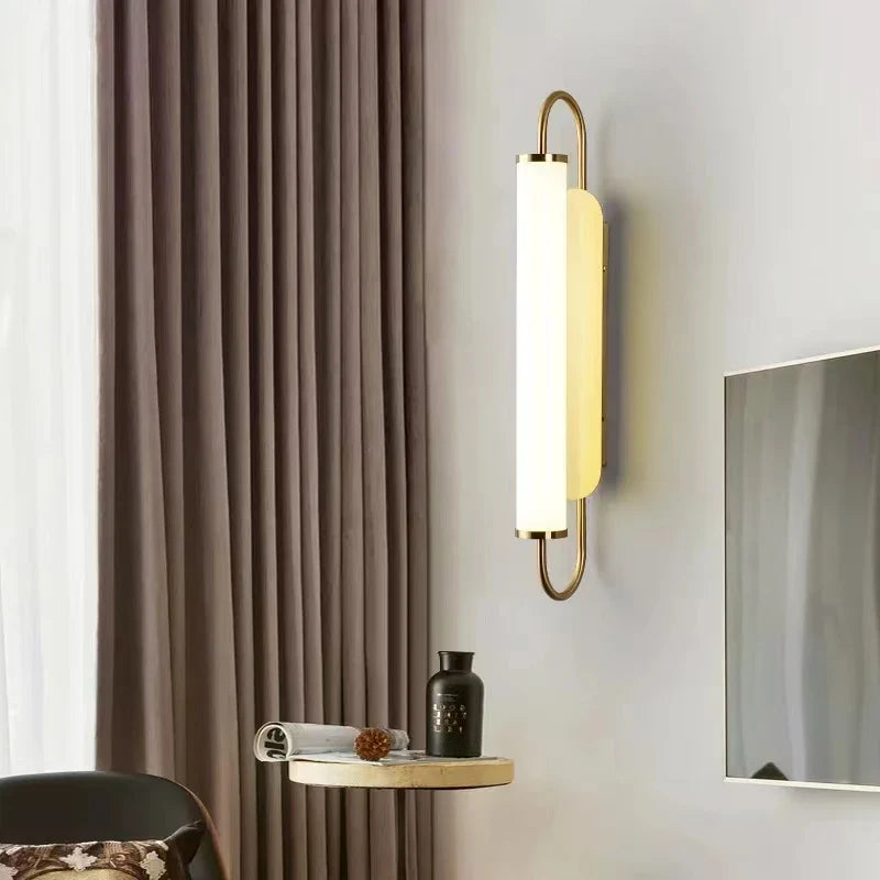 Afralia™ Nordic White Acrylic LED Wall Lamp for Modern Living Room and Bedroom.