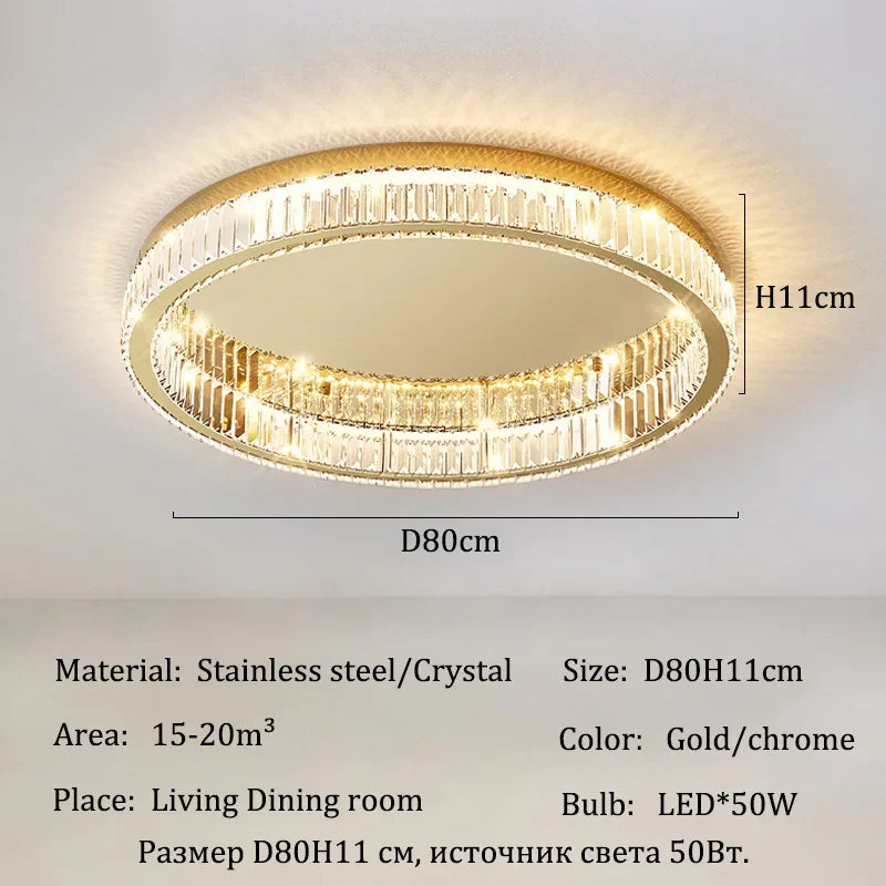 Afralia™ Crystal LED Ceiling Lights for Home Decor in Living Room and Bedroom