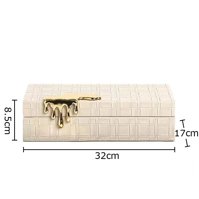 Afralia™ Gold-plated Woven Leather Jewelry Box: Exquisite Storage Jar for Dresser and Desk