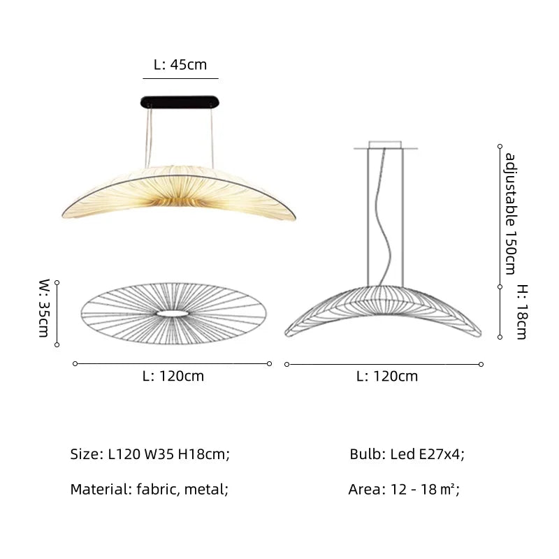 Afralia™ Wabi Sabi Fabric Pendant Light for Dining Room and Bar Decor