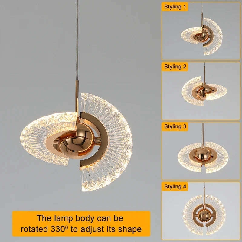 Afralia™ Rotatable LED Pendant Lamp for Modern Indoor Living Room Art Decor Lighting