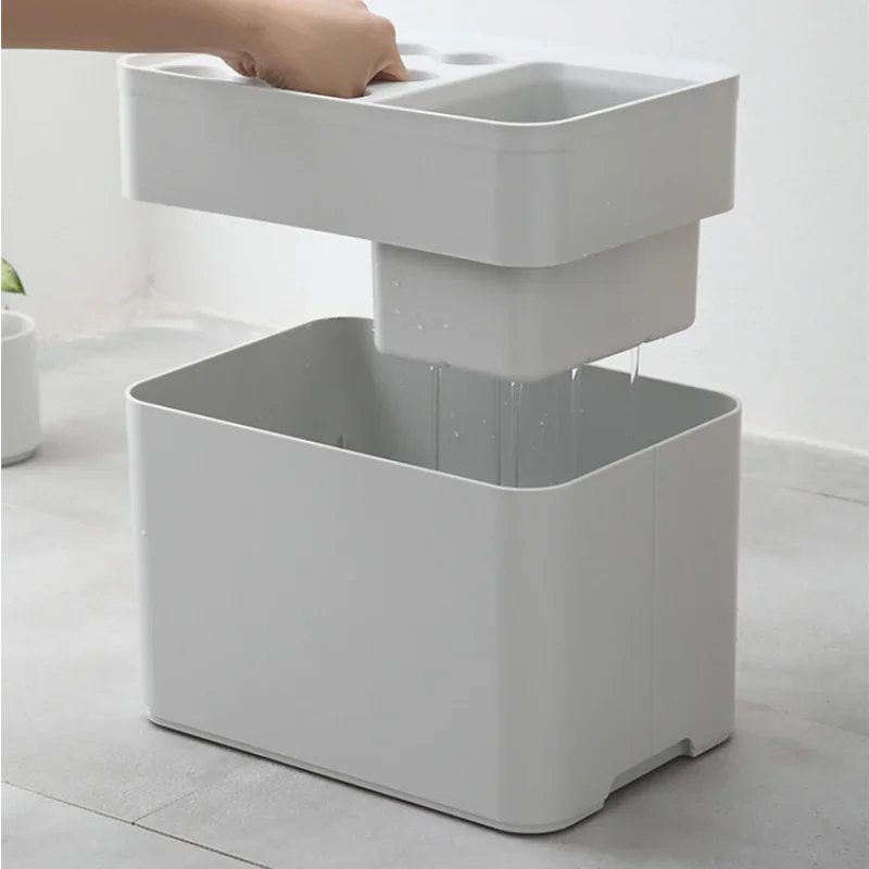 Afralia™ Umbrella Stand Storage Shelf Office Home Nordic Drain Bucket Grey