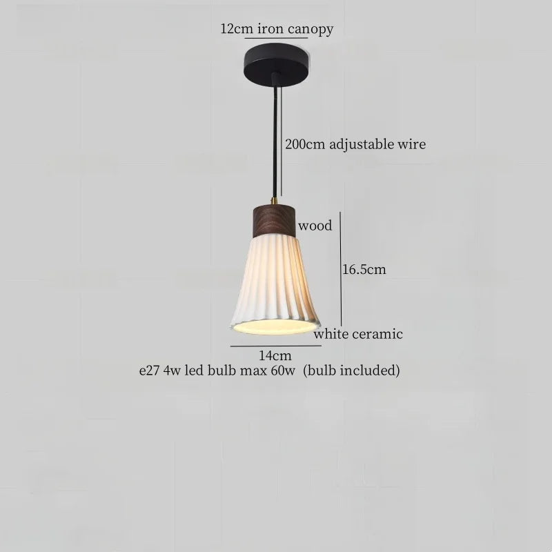 Afralia™ Nordic White Ceramic LED Pendant Light for Modern Living Spaces
