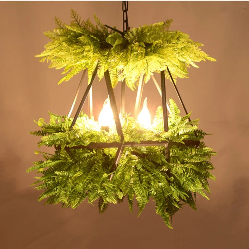 Afralia™ LED Hanging Plants Chandelier for Living Room - Eye Protection Green Light