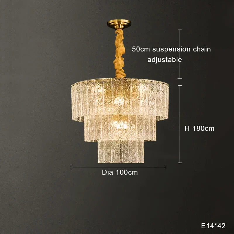 Afralia™ Clear Glass LED Chandelier: Modern Luxury Living Room Art Deco Ceiling Light