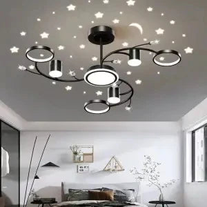 Afralia™ Nordic Starry Sky Dimmable LED Ceiling Chandelier for Home Decor Lighting