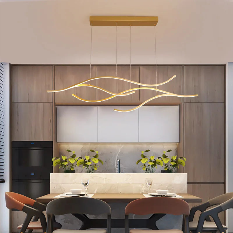 Afralia™ Modern Minimalist LED Chandelier for Dining Room and Bar Lighting