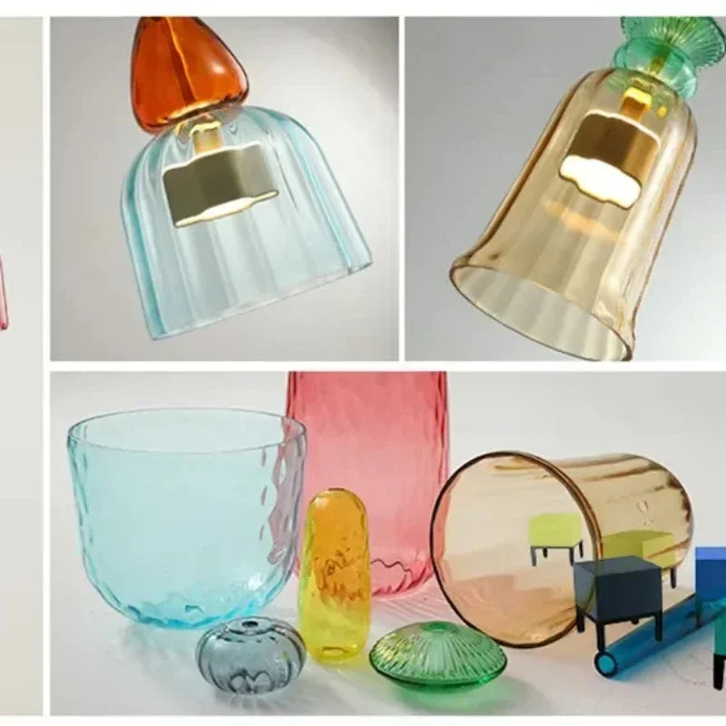 Afralia™ Glass Pendant Lights for Kitchen Dining Room Island Chandeliers