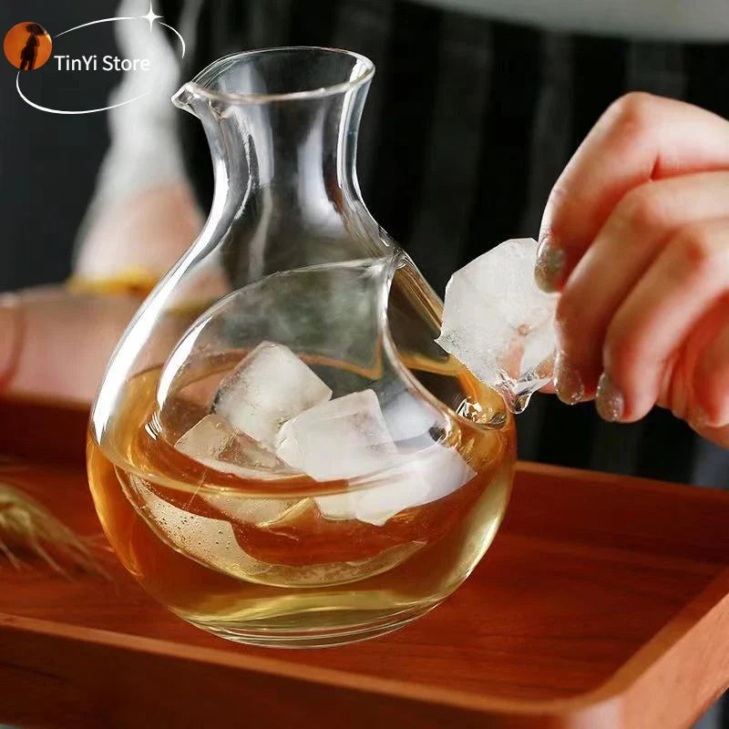 Afralia™ Crystal Sake Ice Jug Wine Bottle Whiskey Flask Beer Cooler Dispenser