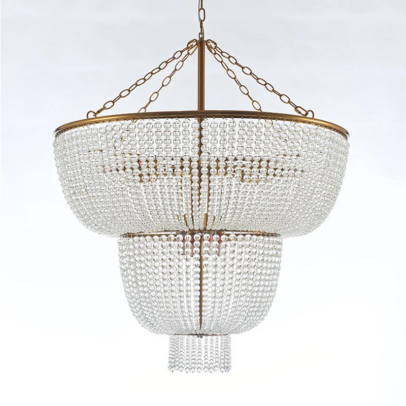 Afralia™ Wooden Bead Pearl Chandelier E14 LED Pendant Light for Modern Living Spaces