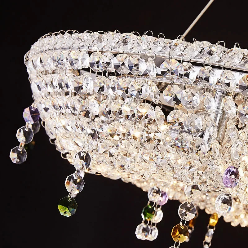 Afralia™ Oval LED Crystal Chandelier for Modern Living Dining Room Decor