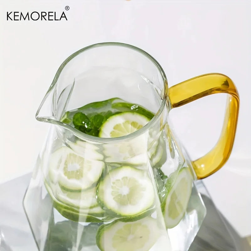 Afralia™ Diamond Texture Glass Teapot Set - Elegant Hot and Cold Water Kettle for Home