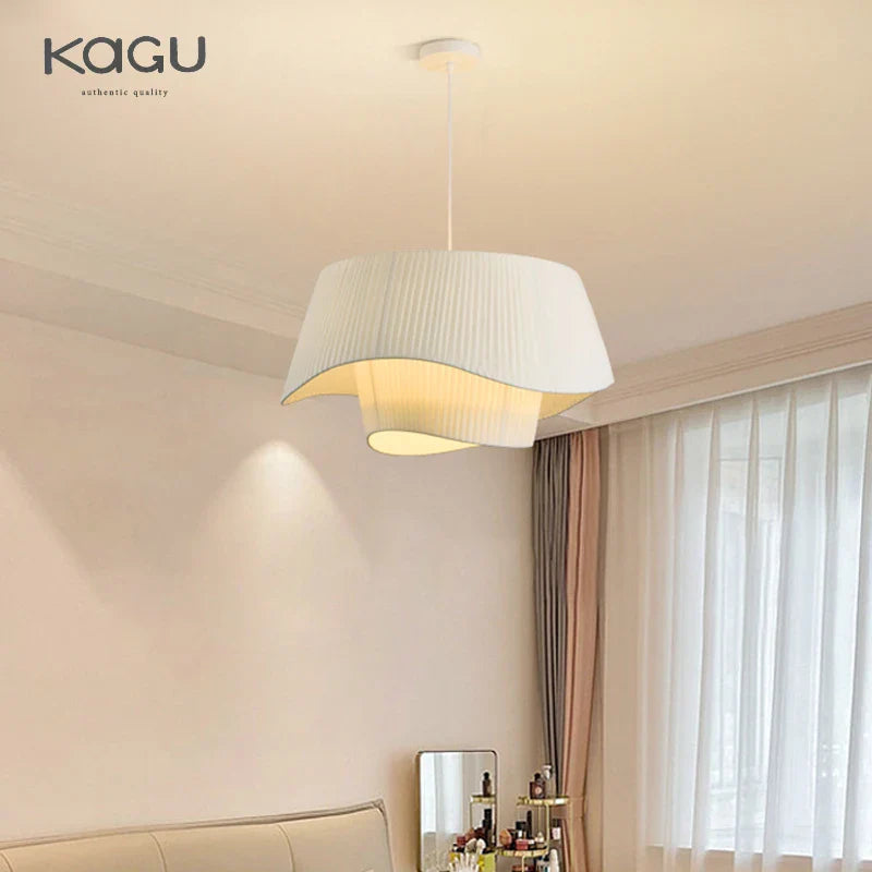 Afralia™ Cream Fabric Chandelier: Retro Nordic Attic Light for Bedroom, Living Room, Dining Room