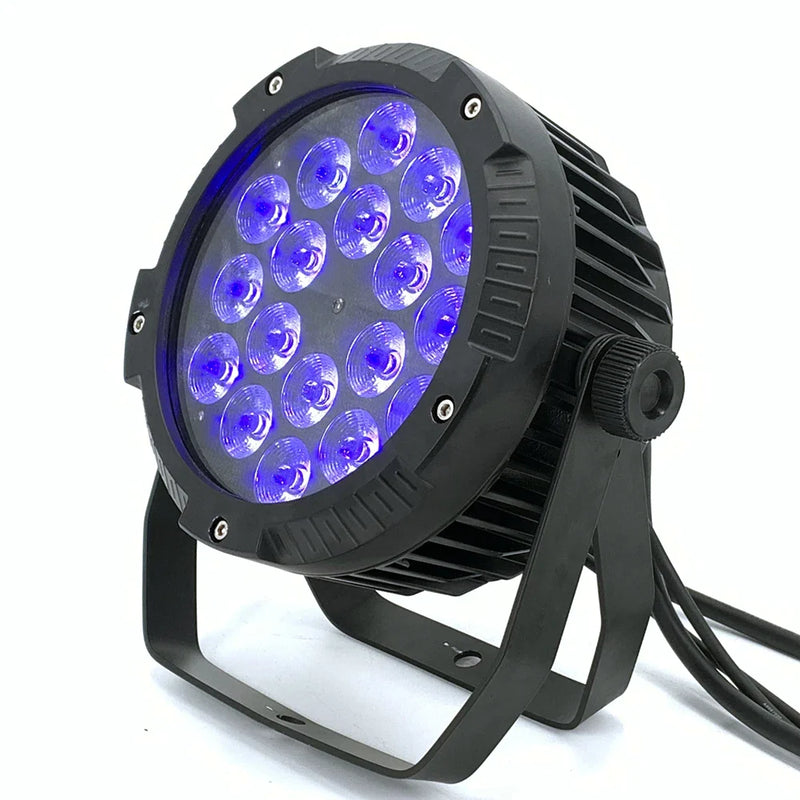 Afralia™ 18x18w RGBWA UV 6in1 LED Par Lights DJ DMX512 Control Stage Disco Lights