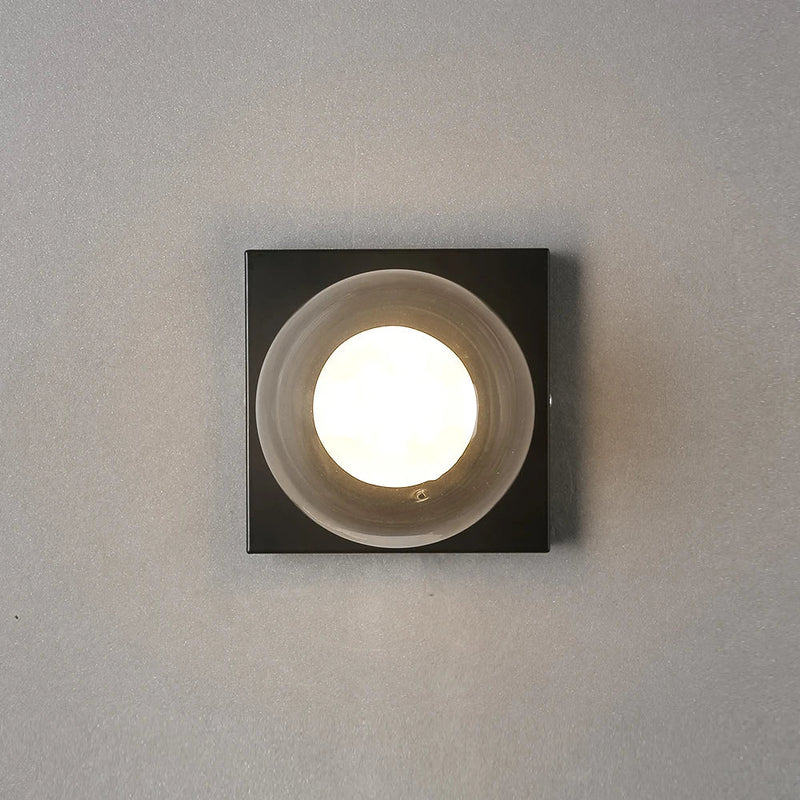 Afralia™ Square Glass Ball LED Wall Lamp for Bedroom and Living Room