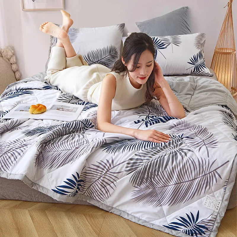 Afralia™ Quilted Summer Blanket: Soft & Breathable Double Comforter