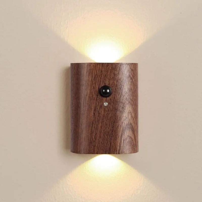 Afralia™ Wooden LED Motion Sensor Wall Lamp for Bedroom, Kitchen, Corridor Lighting