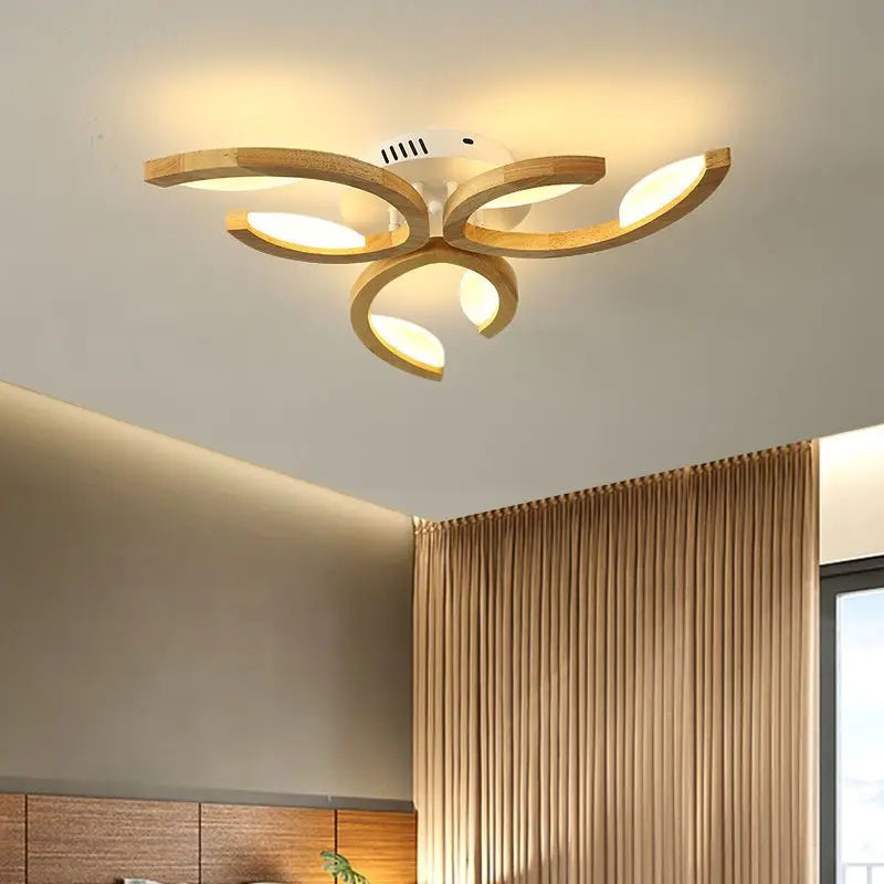 Afralia™ Wooden LED Ceiling Lamp for Bedroom and Living Room Decor