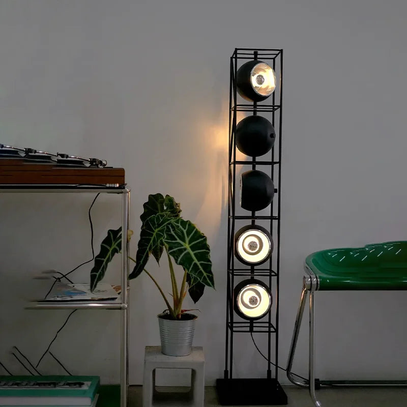 Afralia™ Spherical Metal Floor Lamp with Shelves: Modern Chrome Atmosphere Lighting for Home