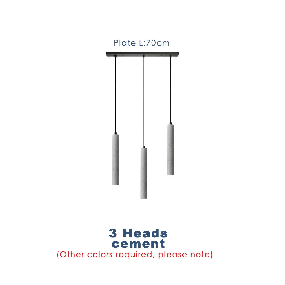 Afralia™ Concrete Tube Pendant Light Chandelier